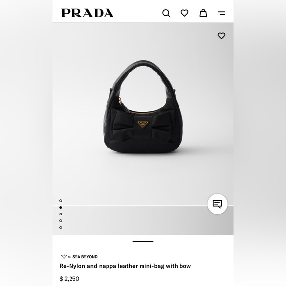 Re-Nylon and nappa leather mini-bag with bow - Picture 1 of 5